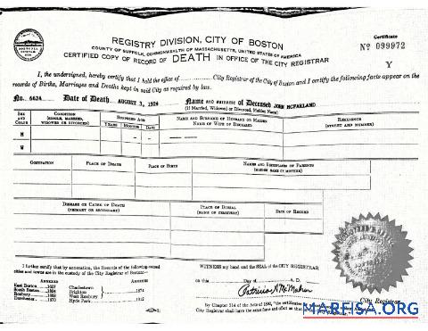 Downloadable USA Commonwealth of Massachusetts death certificate template